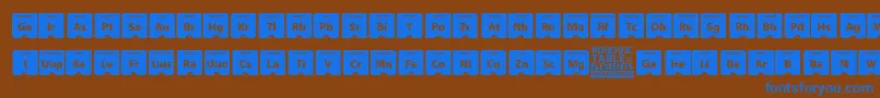 Czcionka PeriodicTableOfElements – niebieskie czcionki na brązowym tle