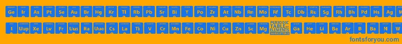 フォントPeriodicTableOfElements – オレンジの背景に青い文字