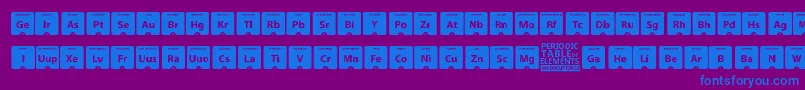 Police PeriodicTableOfElements – polices bleues sur fond violet