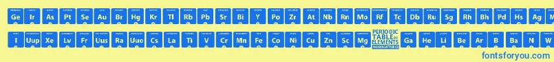 fuente PeriodicTableOfElements – Fuentes Azules Sobre Fondo Amarillo