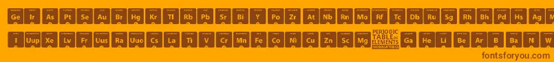 フォントPeriodicTableOfElements – オレンジの背景に茶色のフォント