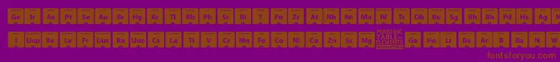 Czcionka PeriodicTableOfElements – brązowe czcionki na fioletowym tle