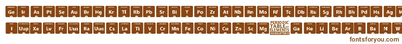 フォントPeriodicTableOfElements – 白い背景に茶色のフォント