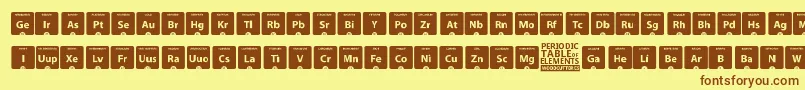 fuente PeriodicTableOfElements – Fuentes Marrones Sobre Fondo Amarillo