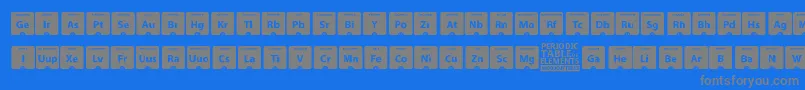 PeriodicTableOfElements-Schriftart – Graue Schriften auf blauem Hintergrund