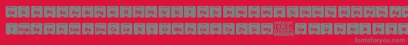 フォントPeriodicTableOfElements – 赤い背景に灰色の文字