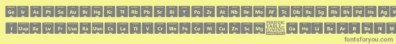 フォントPeriodicTableOfElements – 黄色の背景に灰色の文字