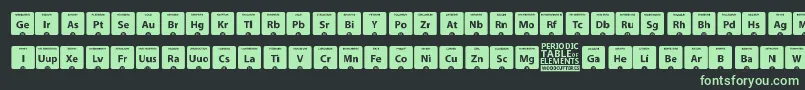 Fonte PeriodicTableOfElements – fontes verdes em um fundo preto