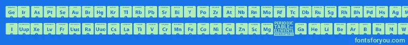 Fonte PeriodicTableOfElements – fontes verdes em um fundo azul