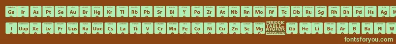 fuente PeriodicTableOfElements – Fuentes Verdes Sobre Fondo Marrón