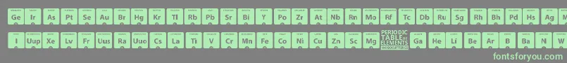 Czcionka PeriodicTableOfElements – zielone czcionki na szarym tle