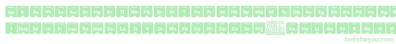 Police PeriodicTableOfElements – polices vertes sur fond blanc