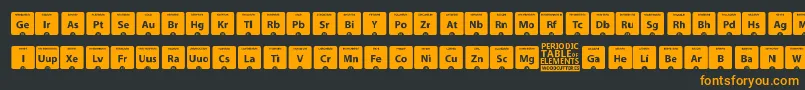 フォントPeriodicTableOfElements – 黒い背景にオレンジの文字