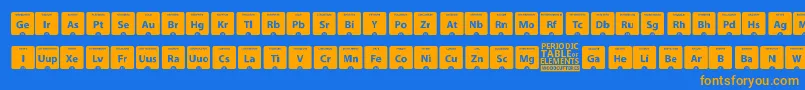 PeriodicTableOfElements-fontti – oranssit fontit sinisellä taustalla