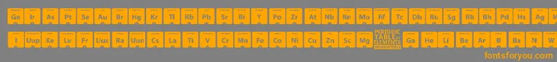 Czcionka PeriodicTableOfElements – pomarańczowe czcionki na szarym tle