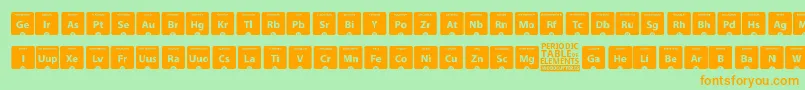 PeriodicTableOfElements-fontti – oranssit fontit vihreällä taustalla