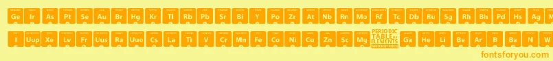 Fonte PeriodicTableOfElements – fontes laranjas em um fundo amarelo