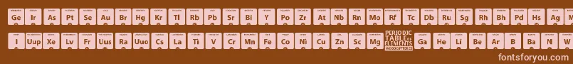 PeriodicTableOfElements Font – Pink Fonts on Brown Background