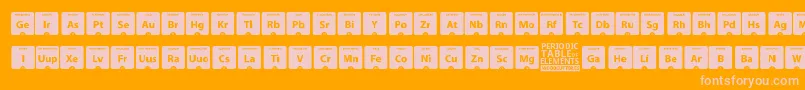 PeriodicTableOfElements-fontti – vaaleanpunaiset fontit oranssilla taustalla