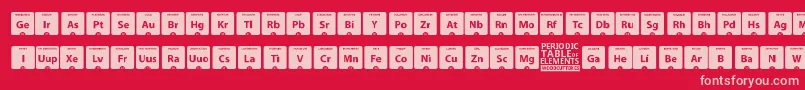 Czcionka PeriodicTableOfElements – różowe czcionki na czerwonym tle