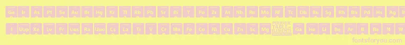 PeriodicTableOfElements-Schriftart – Rosa Schriften auf gelbem Hintergrund