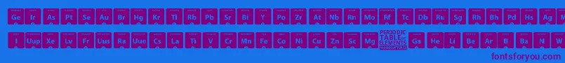 PeriodicTableOfElements-Schriftart – Violette Schriften auf blauem Hintergrund