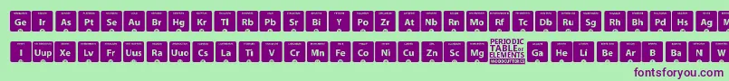 フォントPeriodicTableOfElements – 緑の背景に紫のフォント