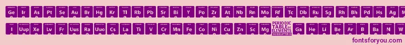 Police PeriodicTableOfElements – polices violettes sur fond rose