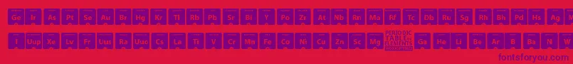 PeriodicTableOfElements-fontti – violetit fontit punaisella taustalla