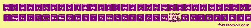 Шрифт PeriodicTableOfElements – фиолетовые шрифты на жёлтом фоне