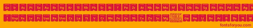 フォントPeriodicTableOfElements – オレンジの背景に赤い文字