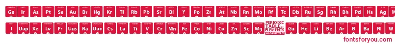 Czcionka PeriodicTableOfElements – czerwone czcionki