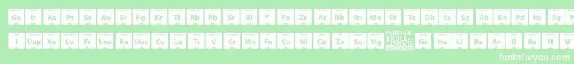 Fonte PeriodicTableOfElements – fontes brancas em um fundo verde