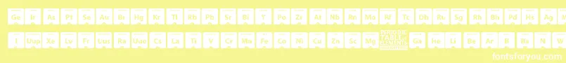 PeriodicTableOfElements-fontti – valkoiset fontit keltaisella taustalla