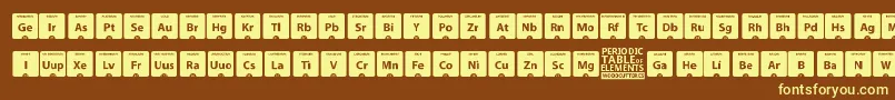 Czcionka PeriodicTableOfElements – żółte czcionki na brązowym tle