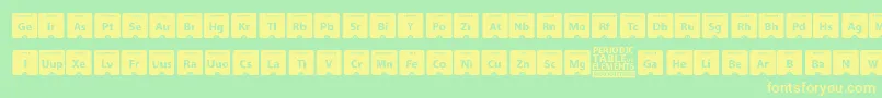 Police PeriodicTableOfElements – polices jaunes sur fond vert