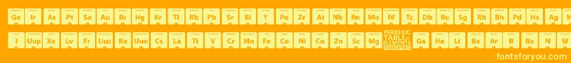 Шрифт PeriodicTableOfElements – жёлтые шрифты на оранжевом фоне