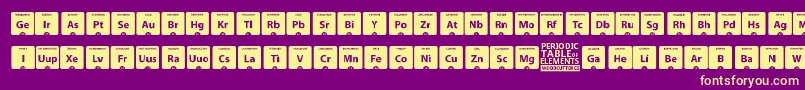 Czcionka PeriodicTableOfElements – żółte czcionki na fioletowym tle