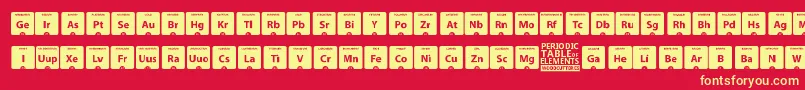 Police PeriodicTableOfElements – polices jaunes sur fond rouge