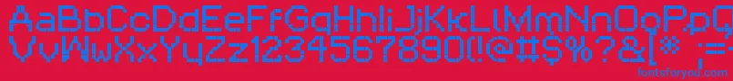 Шрифт RittswoodthreeorangesRegular – синие шрифты на красном фоне