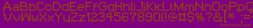 Шрифт RittswoodthreeorangesRegular – коричневые шрифты на фиолетовом фоне