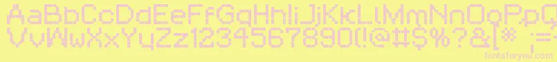 RittswoodthreeorangesRegular-fontti – vaaleanpunaiset fontit keltaisella taustalla
