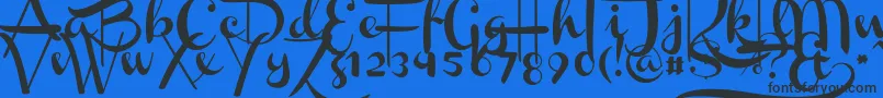 Channel Font – Black Fonts on Blue Background