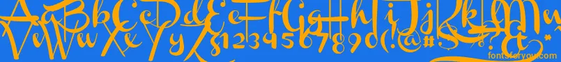 Channel Font – Orange Fonts on Blue Background