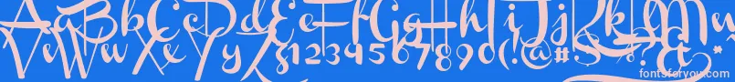 Channel Font – Pink Fonts on Blue Background