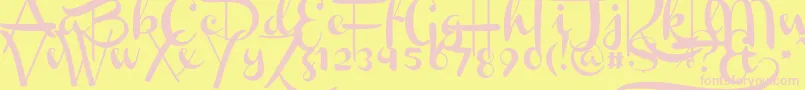 Channel Font – Pink Fonts on Yellow Background