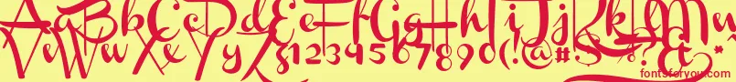 Channel Font – Red Fonts on Yellow Background