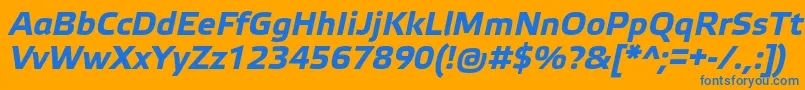 フォントElektraTextProBoldItalic – オレンジの背景に青い文字