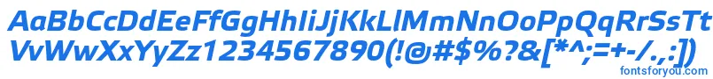 フォントElektraTextProBoldItalic – 白い背景に青い文字