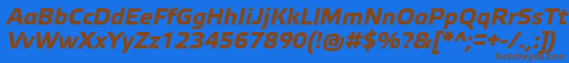 ElektraTextProBoldItalic Font – Brown Fonts on Blue Background